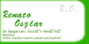 renato oszlar business card